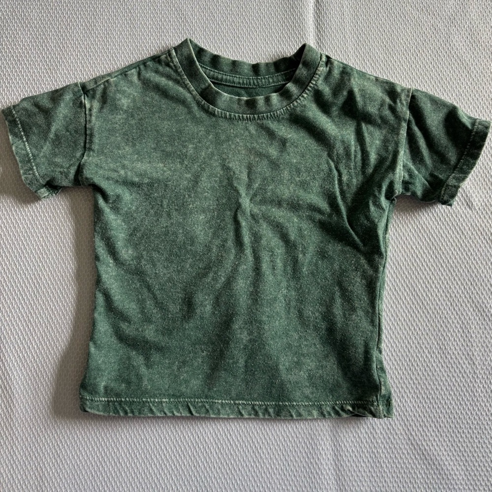 Vintage Wash Cotton Youth Tee in Forest Green